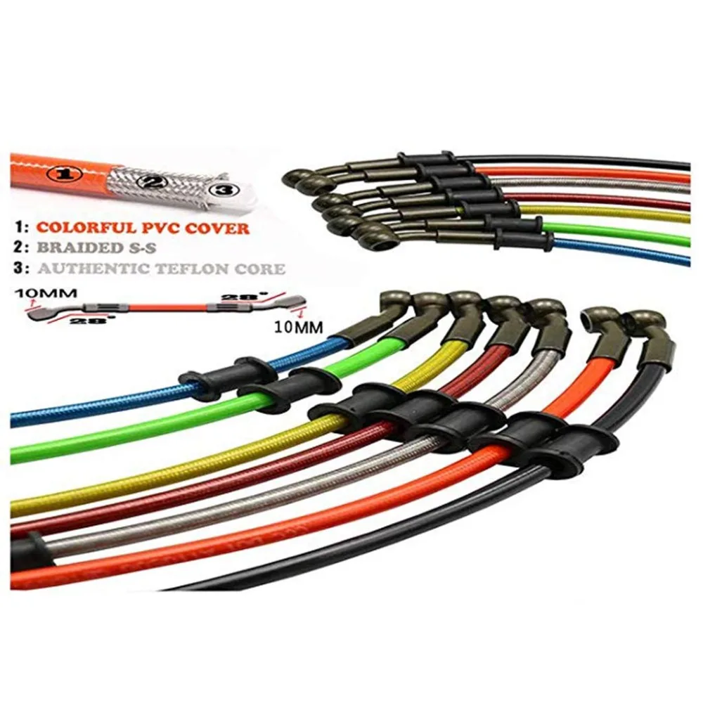 Motorcycle Dirt Bike Braided Steel Hydraulic Reinforce Brake line Clutch Oil Hose Tube 60cm-220cm for Kawasaki Suzuki harley