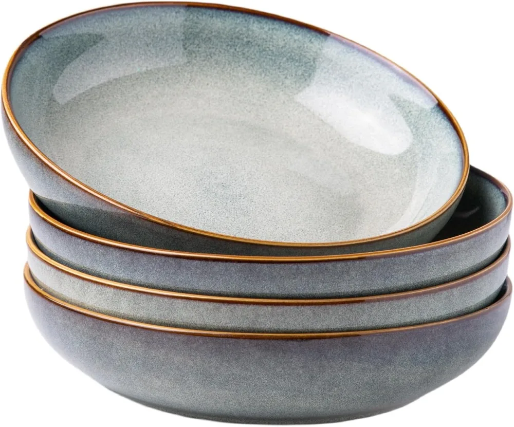 

Eco-Friendly Ceramic Pasta Bowls 36oz, Dishwasher Safe, Stackable for Kitchen & Dining