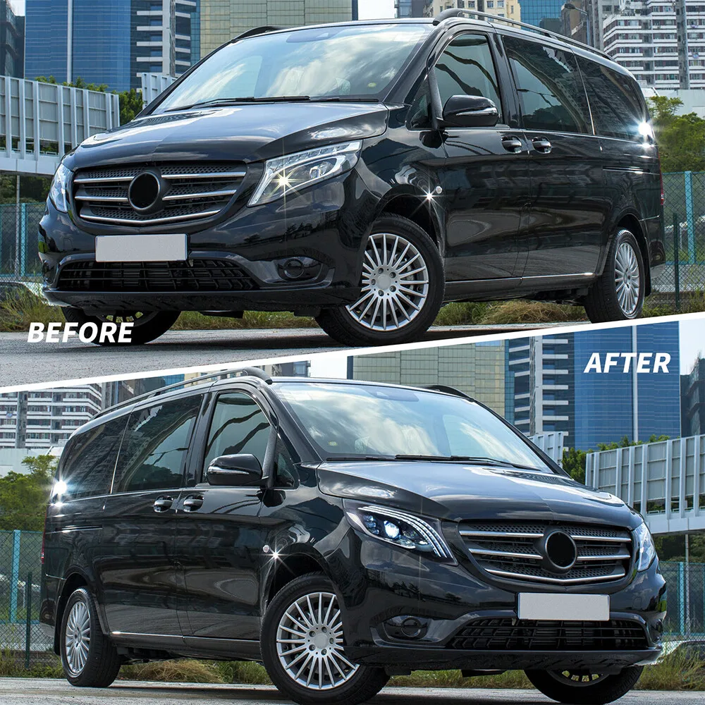 Front Headlights For Mercedes Benz Metris Vito V250 W447 2016 2017 2018 2019 2020 2021 2022 2023 Bule DRL Animation Signal Lamp