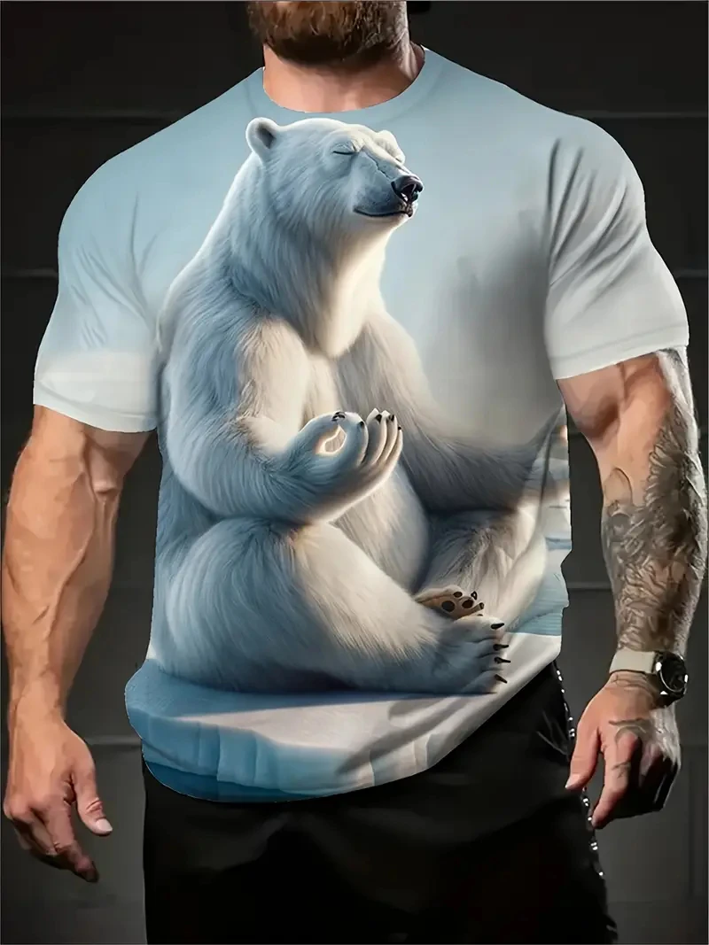 

Cool Bear Graphic T Shirt For Men Women 2025 New Summer 3D Printed Short Sleeve Tops Casual Round Neck Loose Y2k Kids Tee Shirts