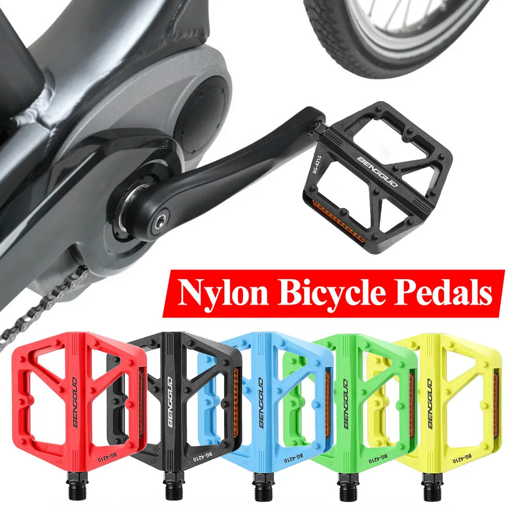 

Велосипедная педаль Mouantain, противоскользящая сверхлегкая нейлоновая педаль MTB, двойные педали с подшипниками DU, аксессуары для велосипеда с отражателем