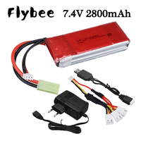 Upgraded 7.4V 2800mAh Li-po Battery For Feilun FT009 RC Rowing Boat Ship Parts 2S 7.4V Battery For Wltoys WL912-A RC Racing Boat