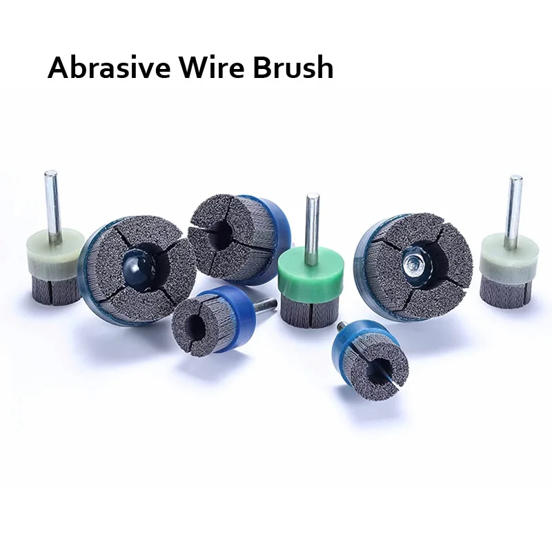 

1pcs Grit80~320 Deburring Abrasive Wire Silicon Carbide Brush Head Polishing Nylon Wheel for Metal Rotary Drill Grinding Tool