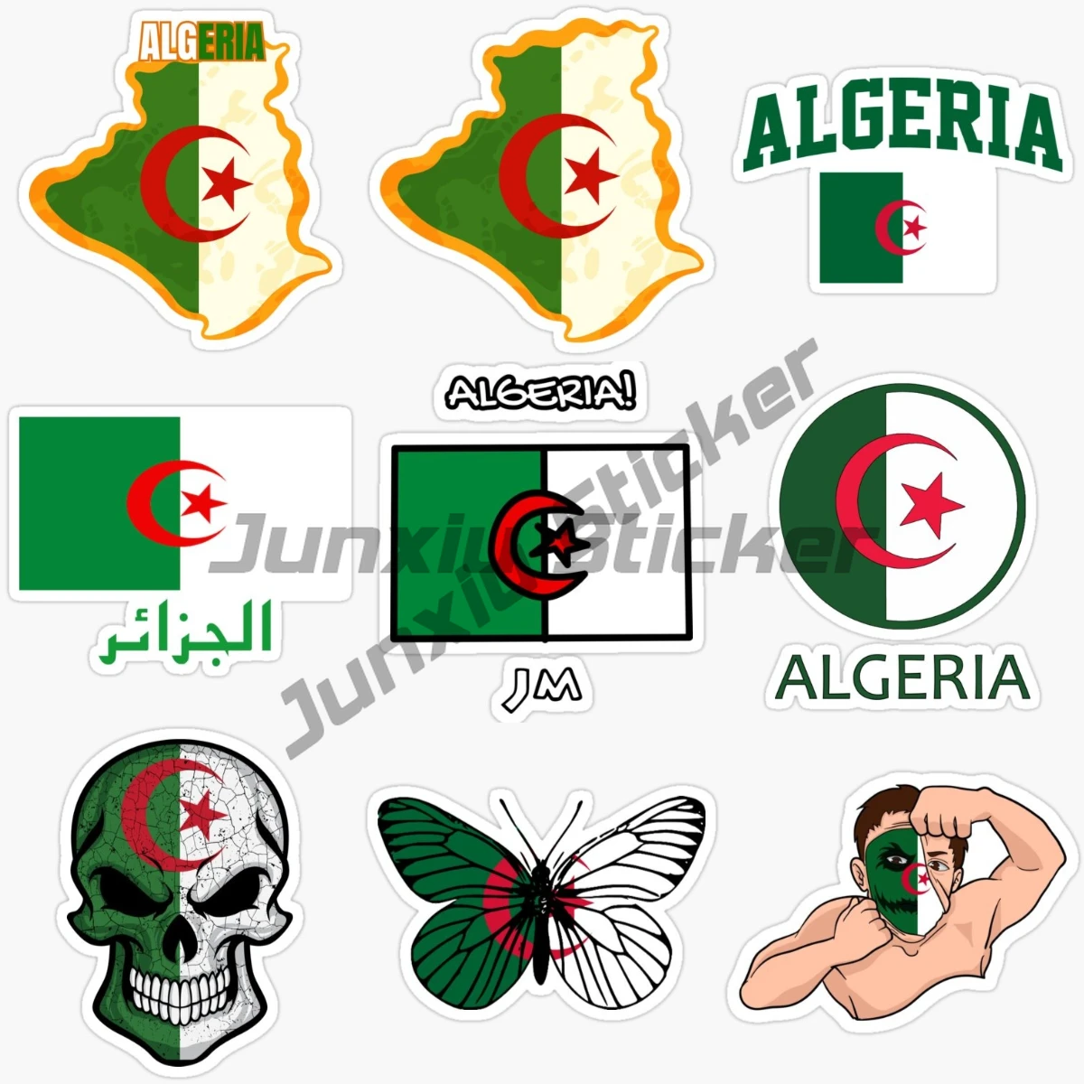 Creativity ALGERIA Countries National Flag Map National Bicycle Decal Guitar Accessorie Camper Cyber Security Laptop Car Sticker