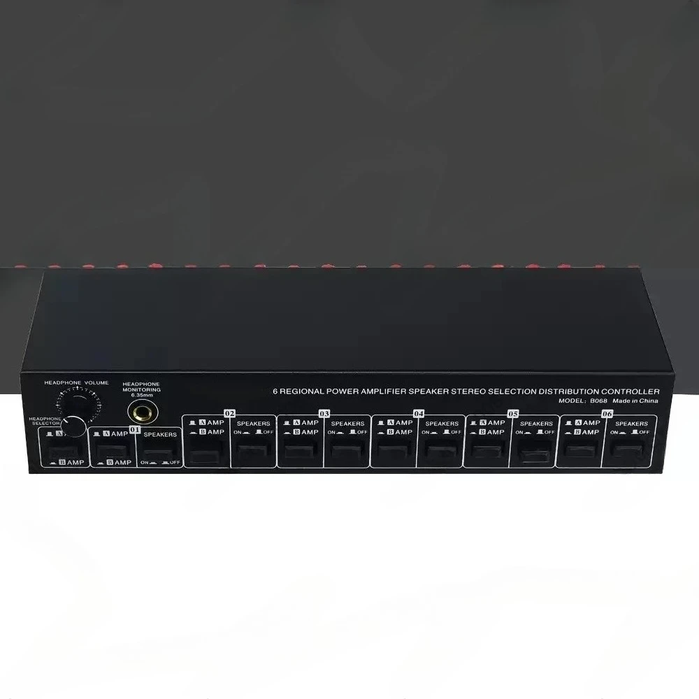 2 in 6 Out Passive Power Amplifier Speaker Selection Switcher Speaker Partition Distributor Comparator Sound Quality No Loss