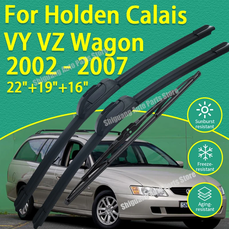 

Front Rear Silicone Coating Wipers for Holden Commodore Calais VY VZ Wagon 2002 - 2007 Car Wiper Windshield Windscreen Blades
