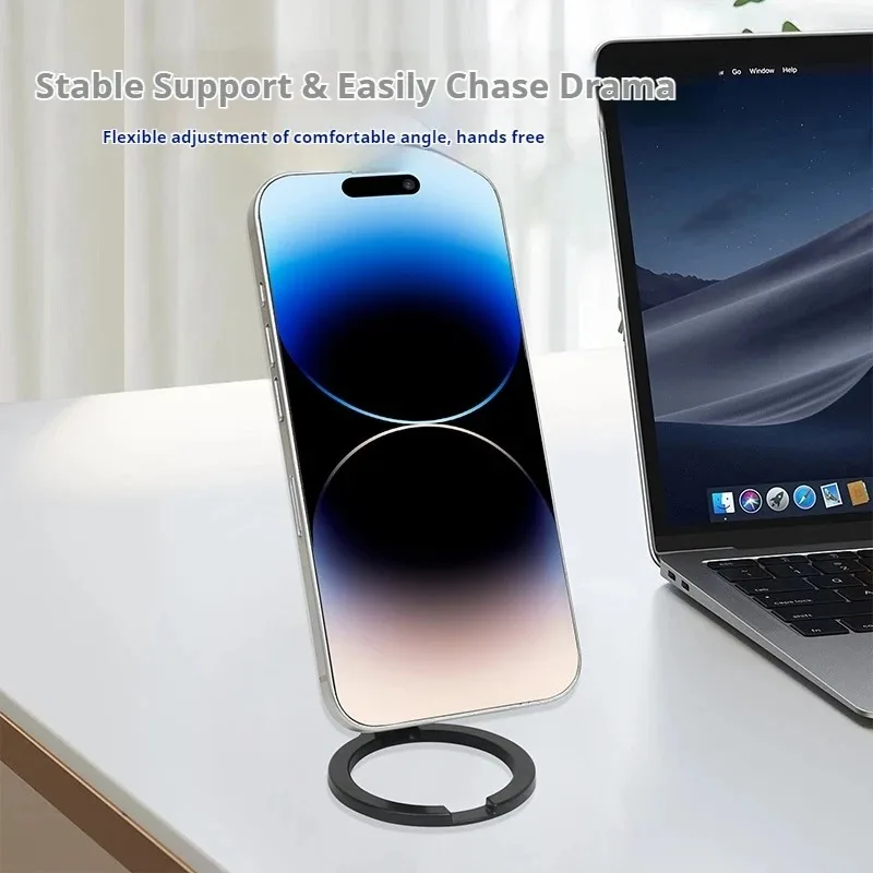 Double-Sided Magnetic Phone Stand Adjust Height 360 Degrees Rotating Desktop Phone Stand Gym Iron Surface Mangetic Stand image 6