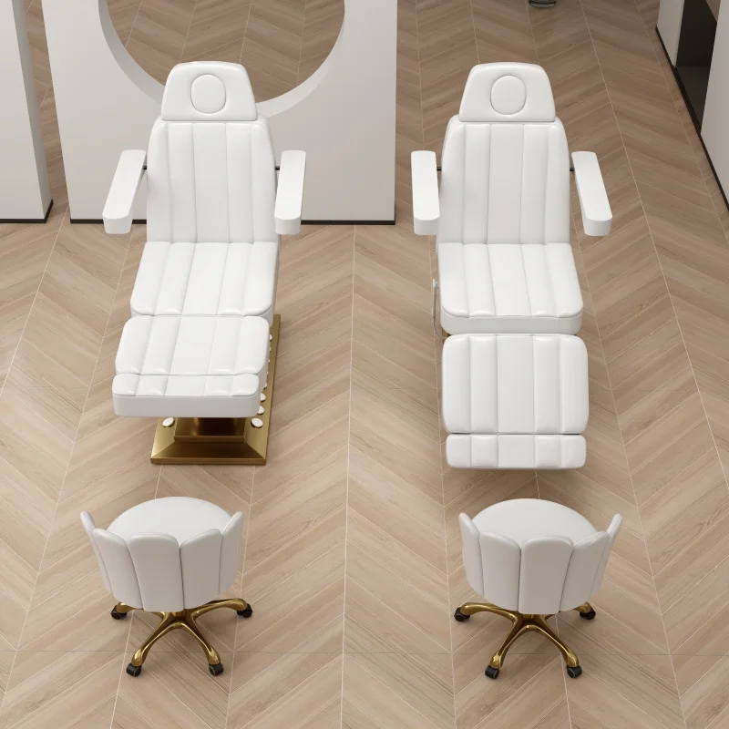4-Motor Beauty Massage Bed Customizable Colors Foot-Controled Features Alloy Base Facial Bed For Living Room/Bedroom Metal