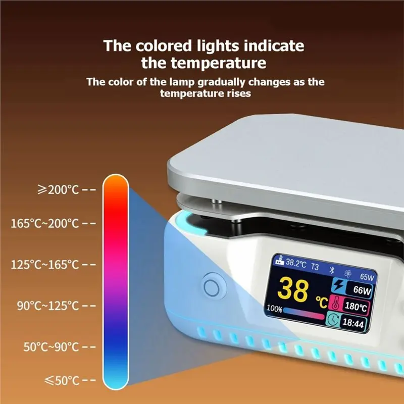 LCD Color Screen Intelligent Constant Temperature Heating Plate DC& Type-C Powered 3 Modes Heating Station