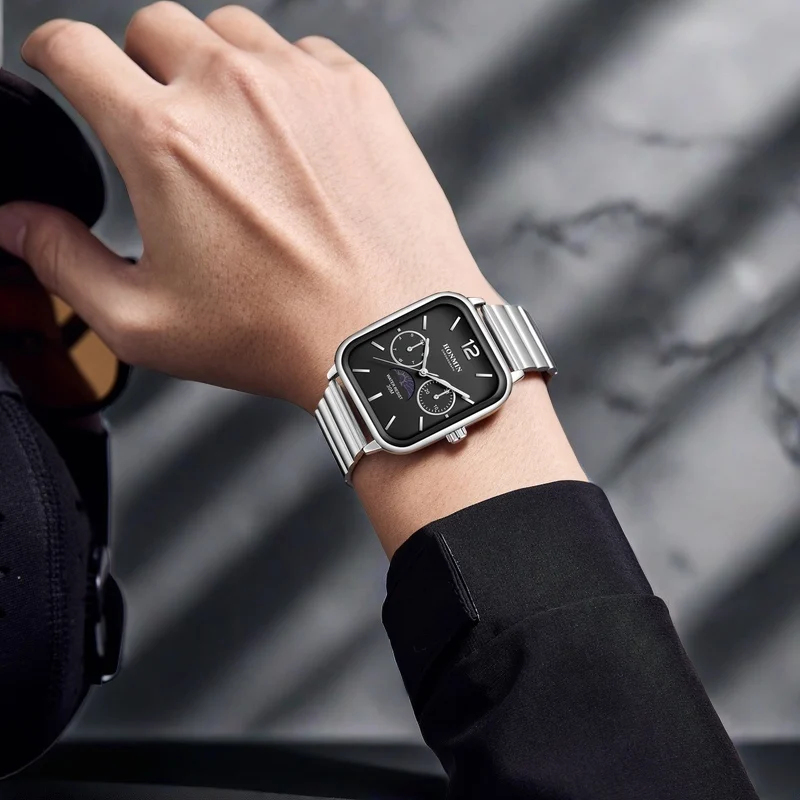 Роскошные женские часы, водонепроницаемые часы, женские кварцевые наручные часы, квадратные дамские часы с лунным свечением, женские часы в подарок для девушек, Прямая поставка