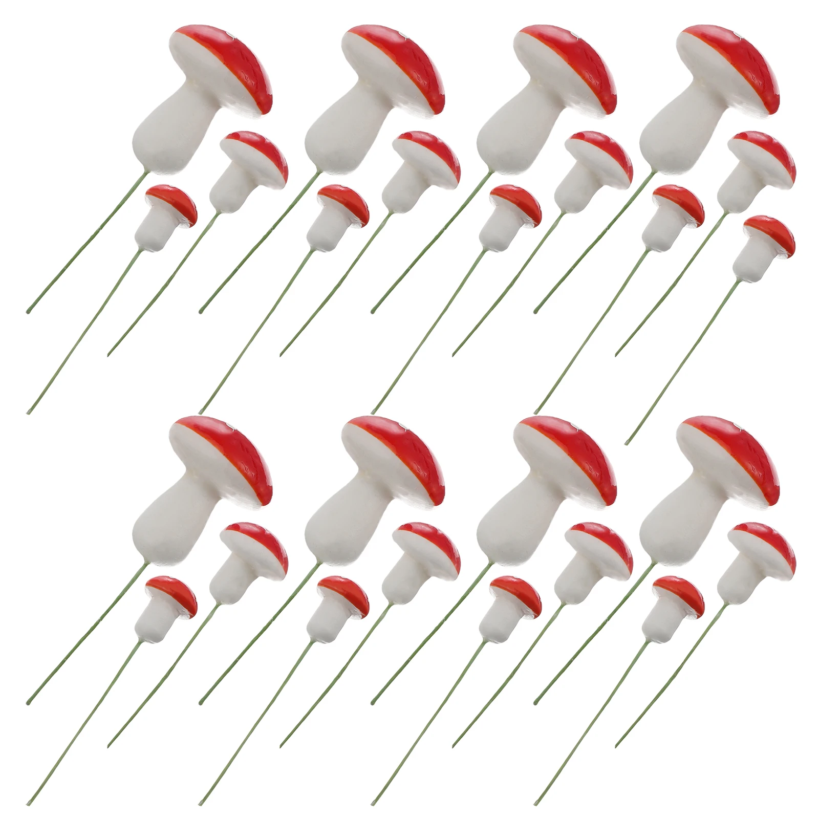 

50pcs Foam Mushroom Insert 1.5*30+2.2*10+2.5*10 Mini Garden Ornaments Decorative Mushrooms for House Party Fairy Garden Micro