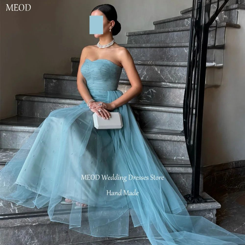 MEOD Organza Dubai Elegant Dresses For Woman Sweetheart Formal Sleeveless Vestidos De Fiesta Backless Party Attire Customized