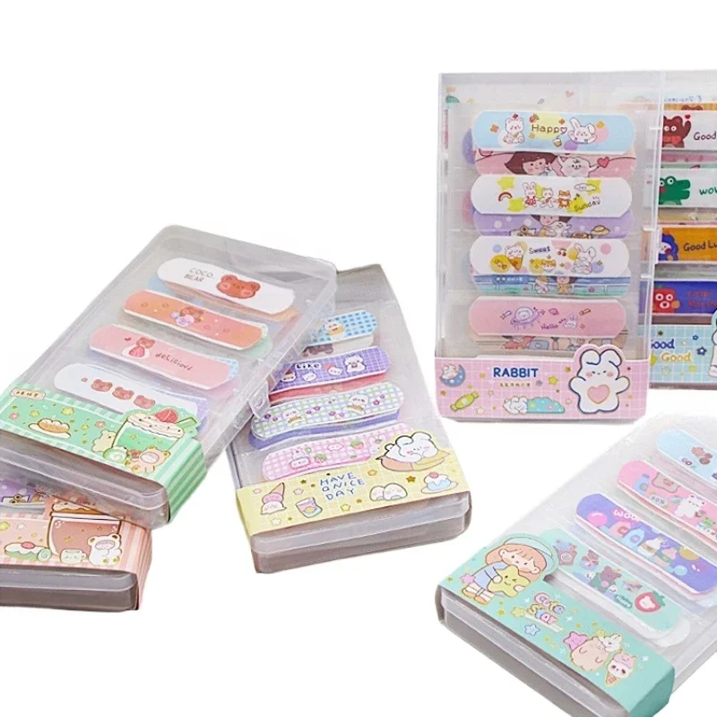 80pcs/box Cartoon PE Band Aid Wound Dressing Patch for Children Kids Kawaii Plaster First Aid Strips Portable Adhesive Bandages