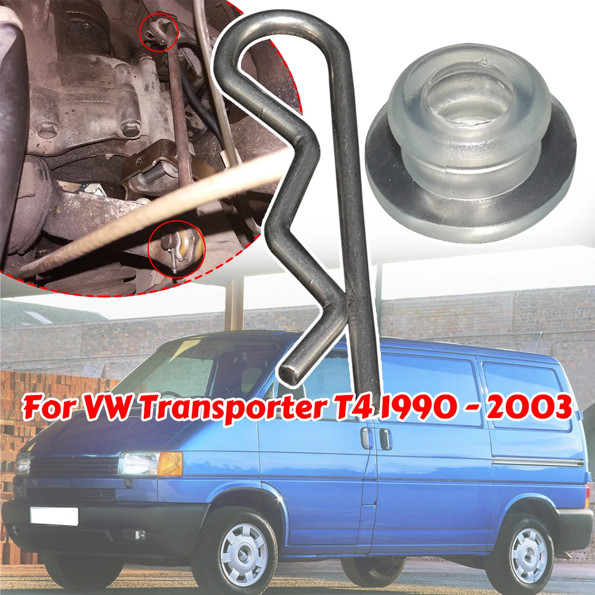 2Pc For VW Transporter T4 1990 - 2003 Gear Shift Lever Bush Linkage Bearing Securing Spring Clip MT Gearbox Shifter Rod Selector