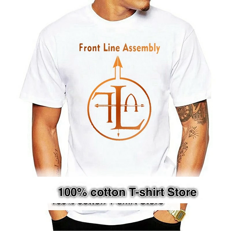 

TSDFC Men's Black Front Line Assembly Logo T Shirt Unisex Men Women T Shirt
