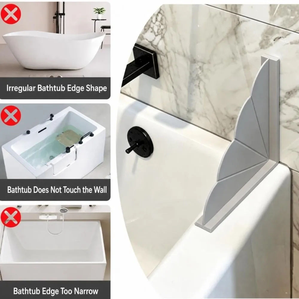 1Pcs Cloud Shape Silicone Corner Water Guard Double Suction Cup Silicone Shower Corner Splash Strip Waterproof Solid Color