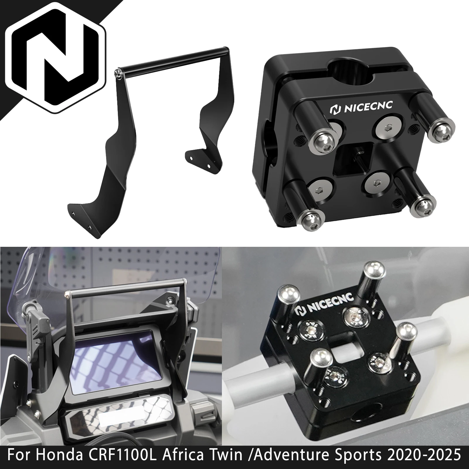 

Кронштейн для навигатора/держатель GPS с креплением на руль для Honda CRF1100L Africa Twin 2020-2025, Africa Twin CRF1100L Adventure Sports