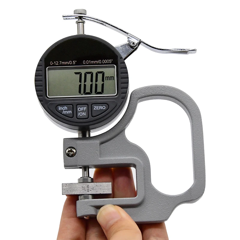 Measuring Paper Digital Thickness Gauge 0-12.7MM 0-25.4MM Hand Use Thickness Gauge Industrial Grade Grey Color