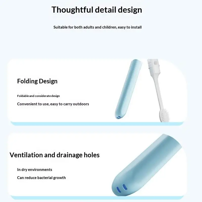 Travel Folding Toothbrush Portable Multi-functional Soft-bristled Toothbrush