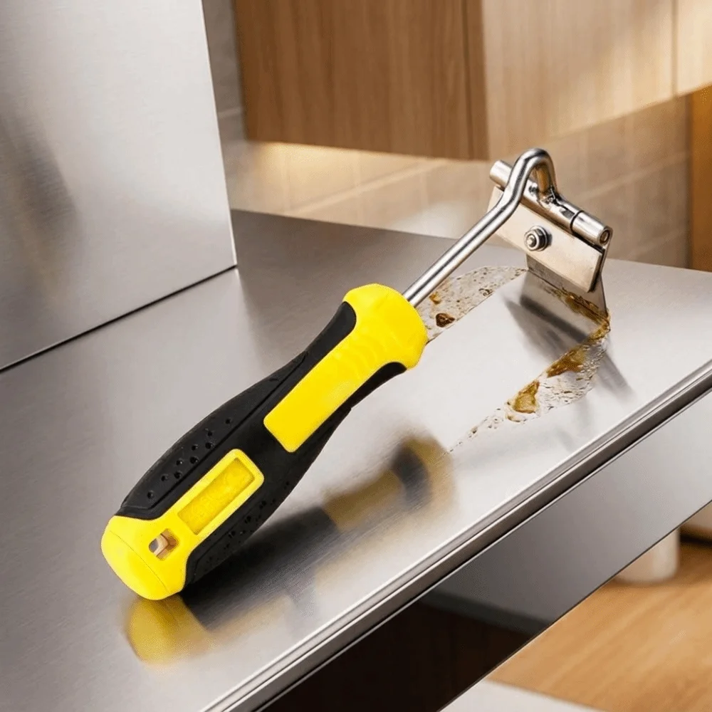 Metal Blades Cleaning Scraper Non-Slip Grip Two-Color Grip Glue Removal Blade Handheld Scraper Compact Structure