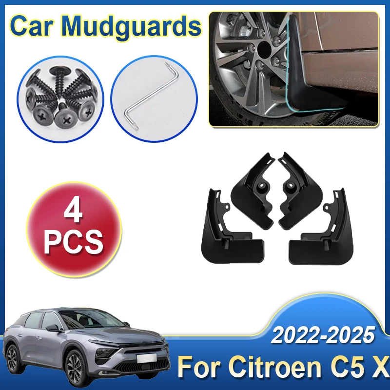 

Car Mud Flaps For Citroen C5x Versailles C5 X 2022~2025 Front Wheel Protect Fenders Mudguards Mudflaps Splash Guards Accessories