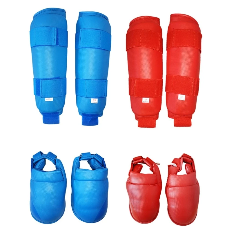 1 Pair Shin Guards Shin Insteps Protector Shin Pads Leg Foot Guards for Kickboxing Martial Art