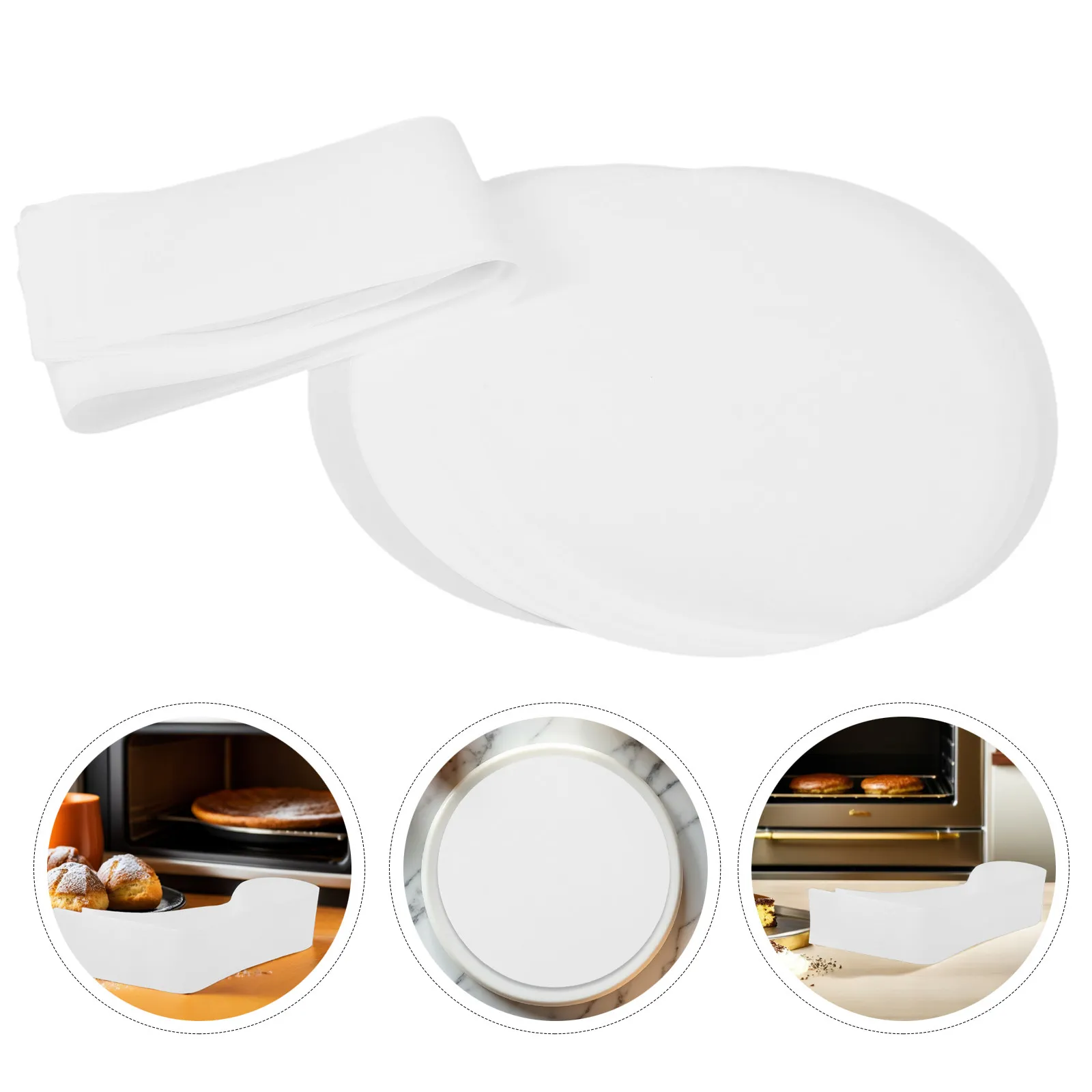50 unidades de tiras de papel para molde de pastel, redondas, antiadherentes, de 65x7cm, precortadas, para moldes con cierre a presión, para tartas de queso
