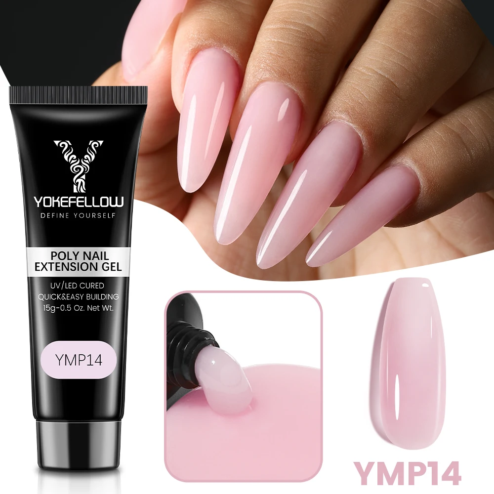 YOKEFELLOW 15g Jelly Extension Gel Nagellack Nude Pink Clear Building Construct Extend Gel Soak Off UV LED Acryl Gel Lack