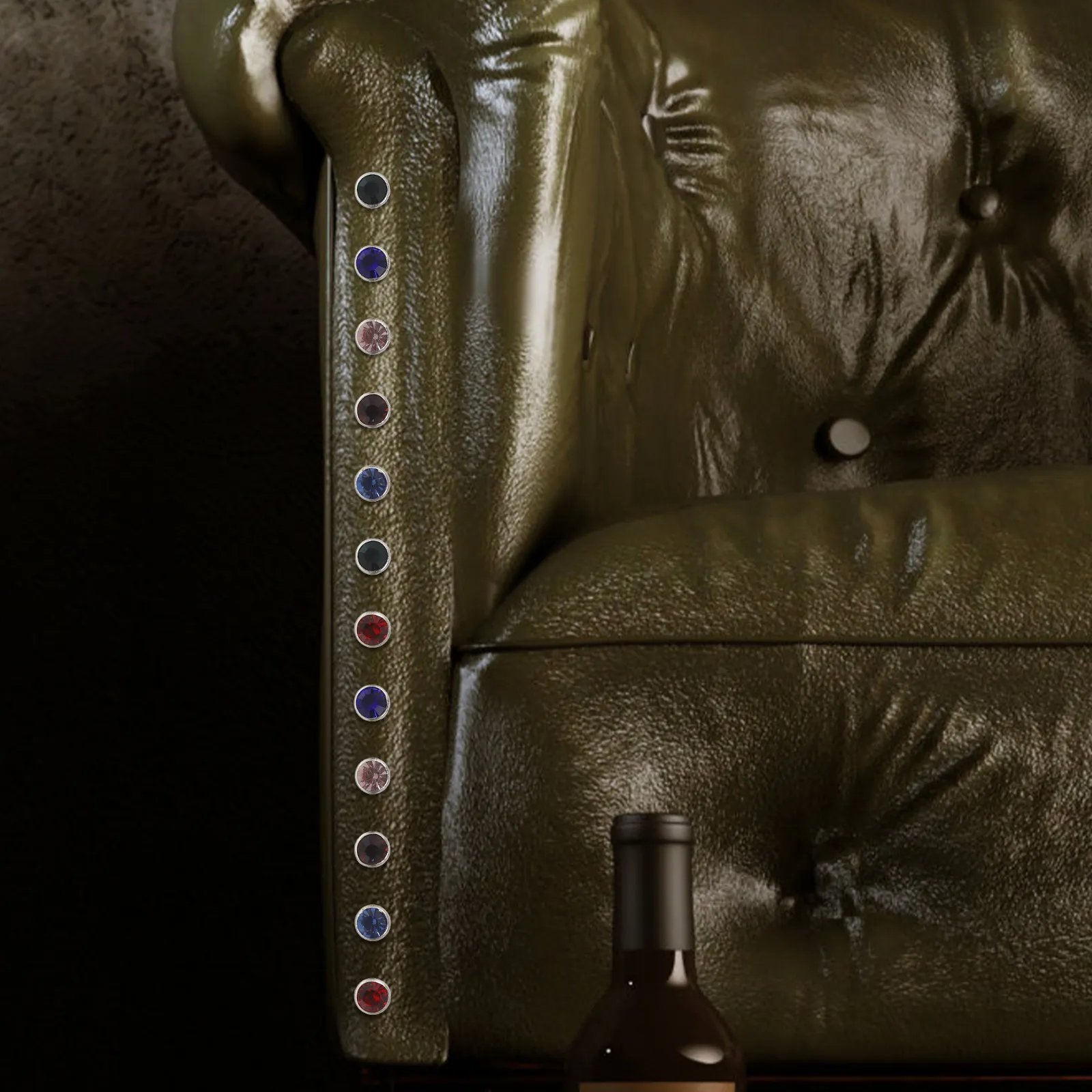 

120Pcs Rhinestone Crystal Rivets Studs 8Mm Craft DIY Accessories for Bags Shoes Belts Sparkling Rivets