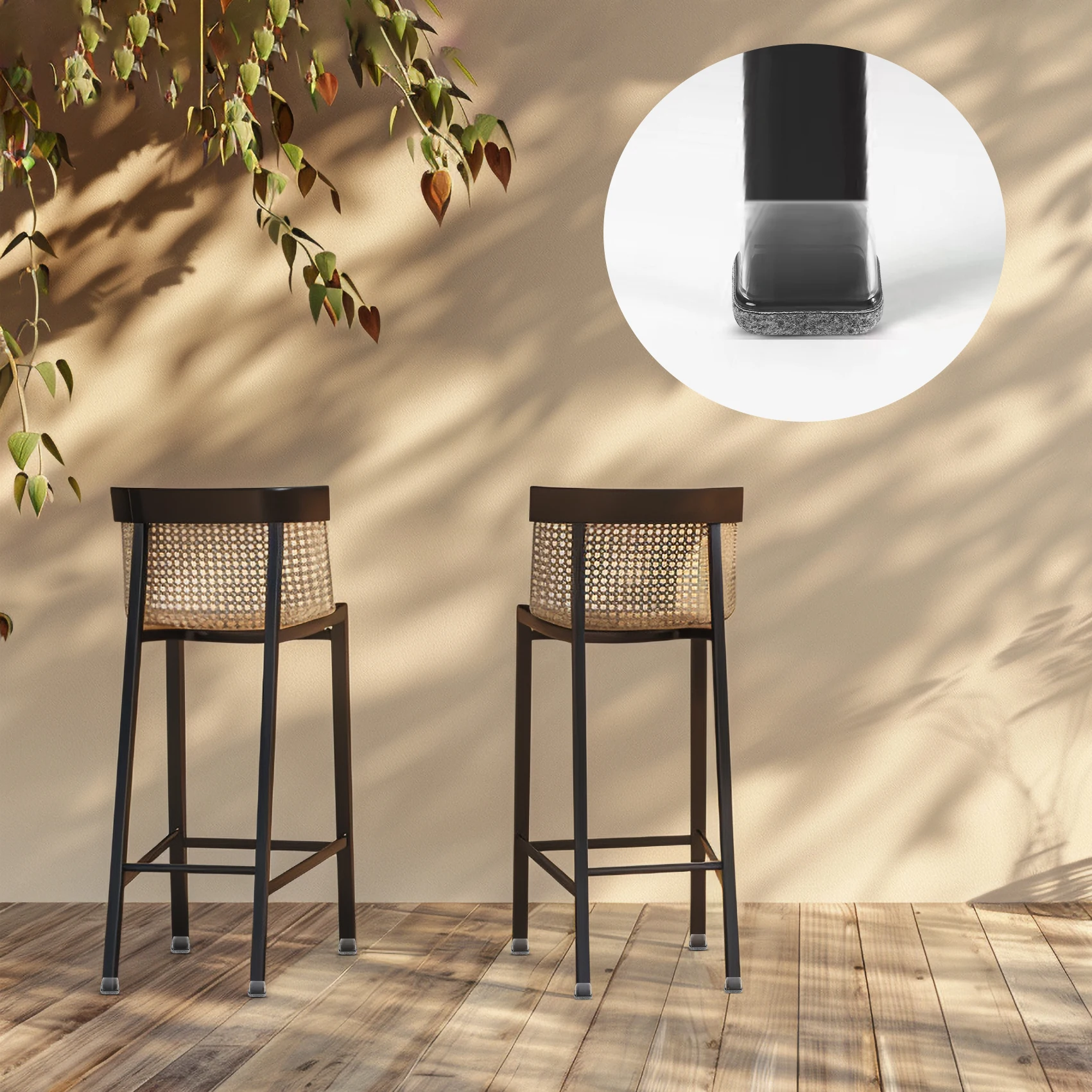 แผ่นรองขาเก้าอี้ซิลิโคนรูปสี่เหลี่ยมผืนผ้า 16 ชิ้น สีเทา ป้องกันรอยขีดข่วนบนพื้นไม้เนื้อแข็ง