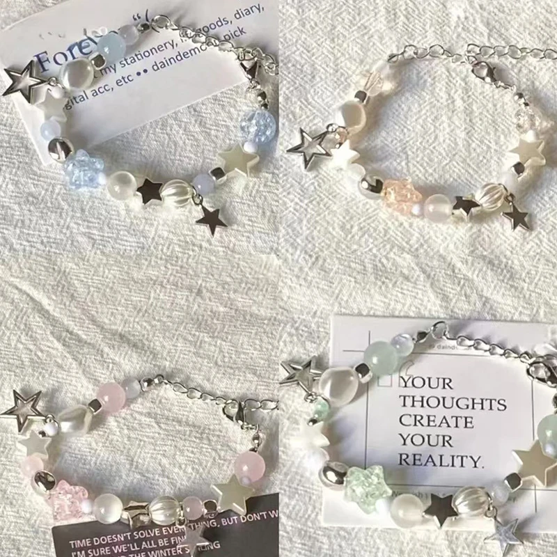 Light Luxury Exquisite Five-Pointed Star Beaded Bracelet For Women Men Fashion Sweet Cool Adjustable Couple Bracelet Gifts