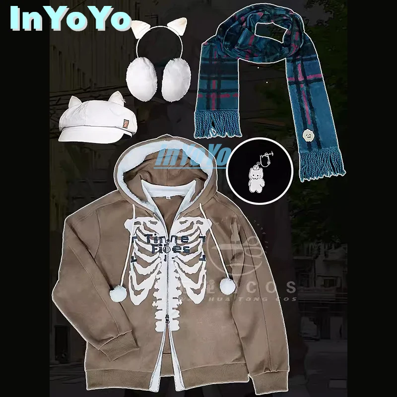 

InYoYo Aza Cosplay VirtuaReal VTuber Costume Fashion Winter Clothing Daily Wear Uniform Hoodies Halloween Party Outfit Men Game