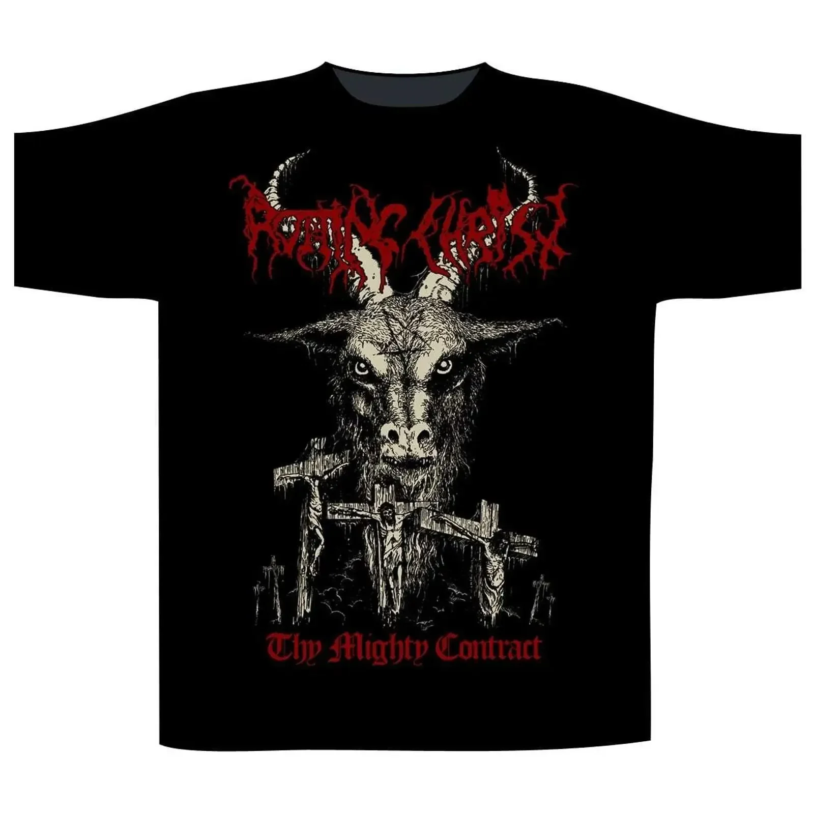 Rotting Christ The Mighty Contract Band T Shirt Official Merch vintage Washed fashion Casual Top For Everyday Wear