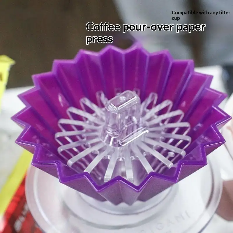 1Pcs Plastic Coffee Filter Paper Presser With 20 Ribs Helps Paper Cling Better For Pour Over Dripper Coffee Filter Cup Accessory