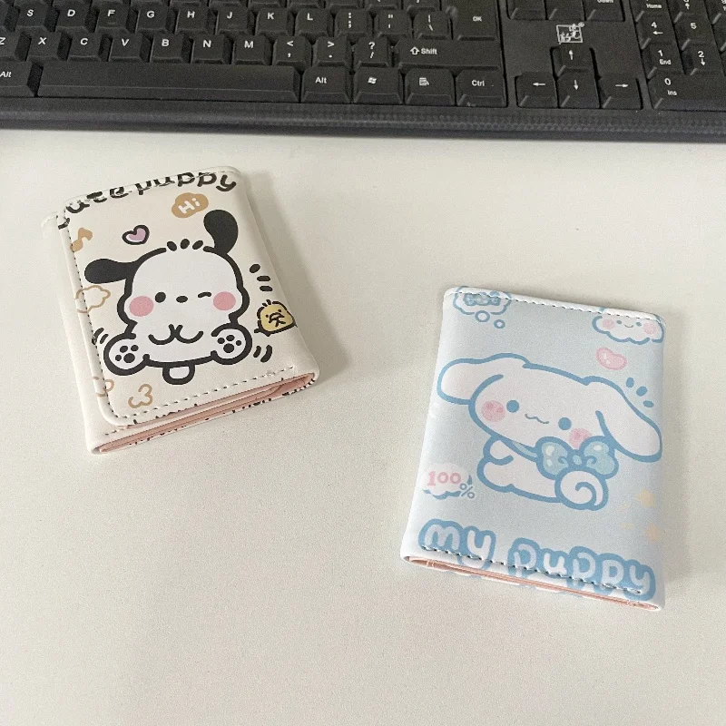 محفظة سانريو الجديدة مدمجة وسعة كبيرة ومحفظة صغيرة للعملات المعدنية على شكل رسوم كرتونية لطيفة وحقيبة قصيرة للطلاب