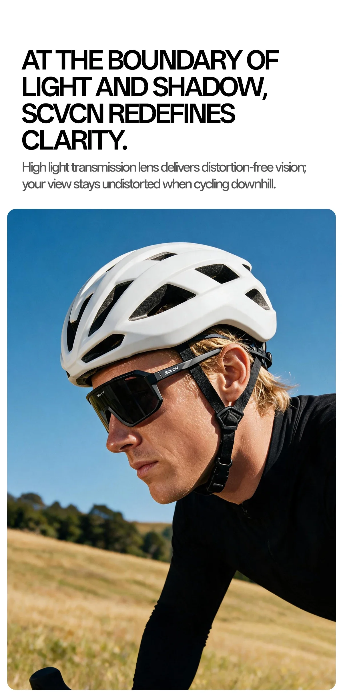 SCVCN Herren Outdoor Photochrome Radsportbrille MTB Fahrrad UV400 Schutzbrille Damen Fahrrad Sport Wandern Eyewear Pickleball – Detail 6
