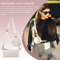 Solid Color Simple 2 In 1 Double Bag Crossbody Bag Travel Documents Storage Portable Shoulder Bag Outdoor Sports Cell Phone Bag