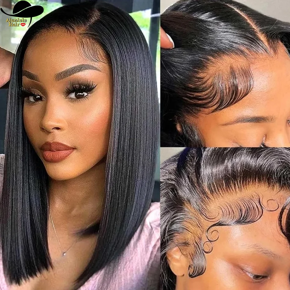 Capelli vietnamiti 4x4 Chiusura in pizzo trasparente Parrucche bob diritte Parrucca di capelli umani vergini al 100% Parrucca frontale in pizzo 13x4 Parrucca Bob Prezzo economico