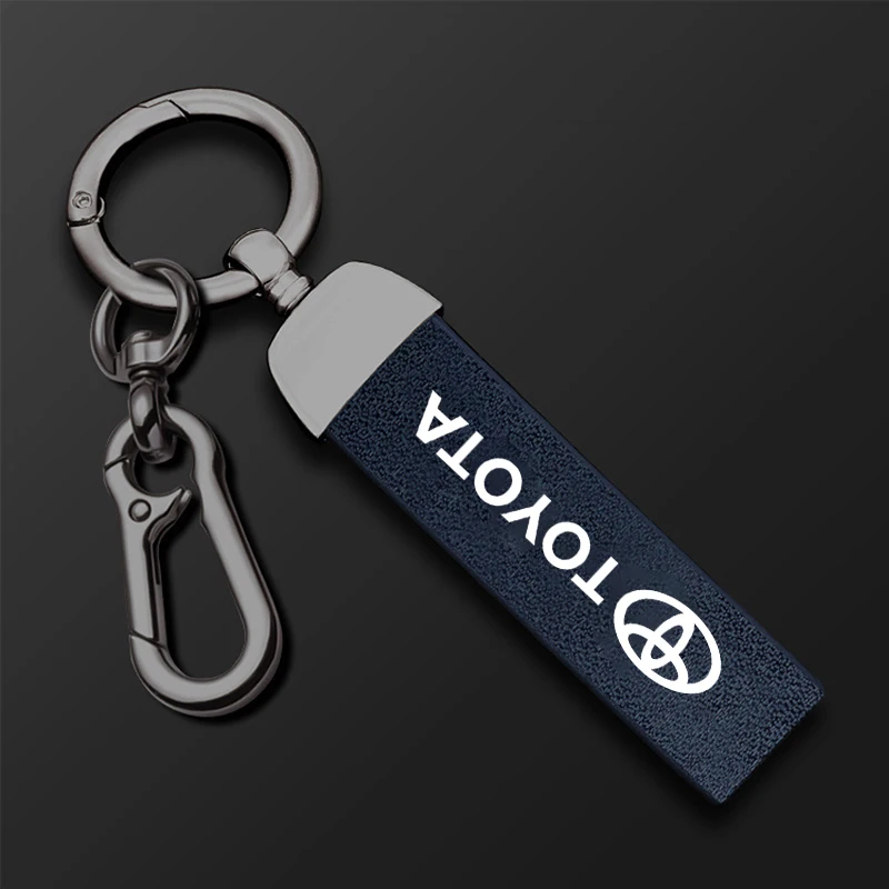 Vintage Leather Car Keychain Horseshoe Buckle Jewelry Key Rings For Toyota Corolla Camry Yaris Rav4 Prado CHR TRD VI Accessories