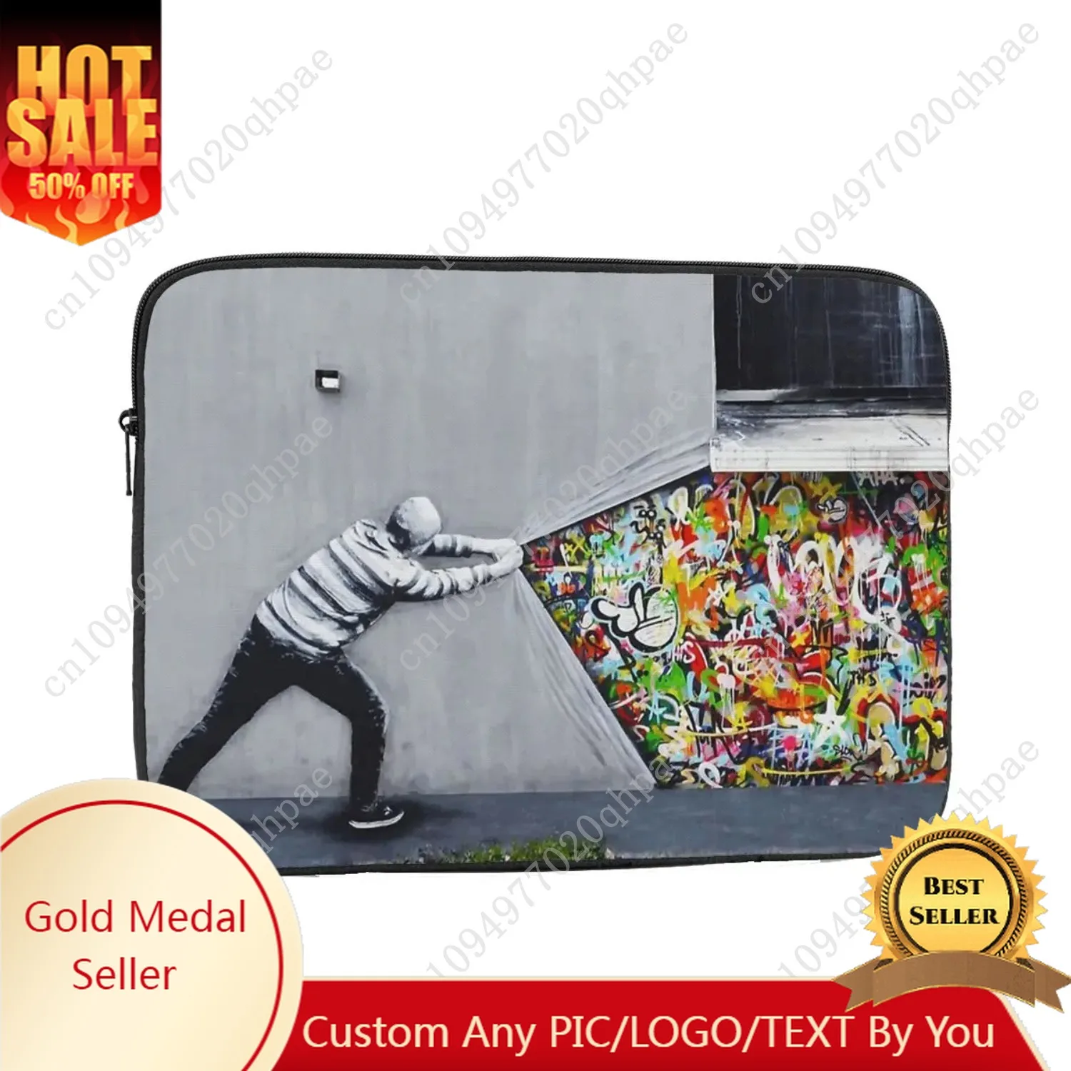

Laptop Bag Sleeve 12 13 15 17 Inch Notebook Bag Case Banksy Uncovering Graffiti Computer Shockproof Case
