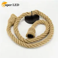 Creative Loft Home Chandeliers Hemp Rope Pendant Lights E27 Vintage Retro Hemp Rope Lamp Hanging Lamps LED Light Base AC85V-265V