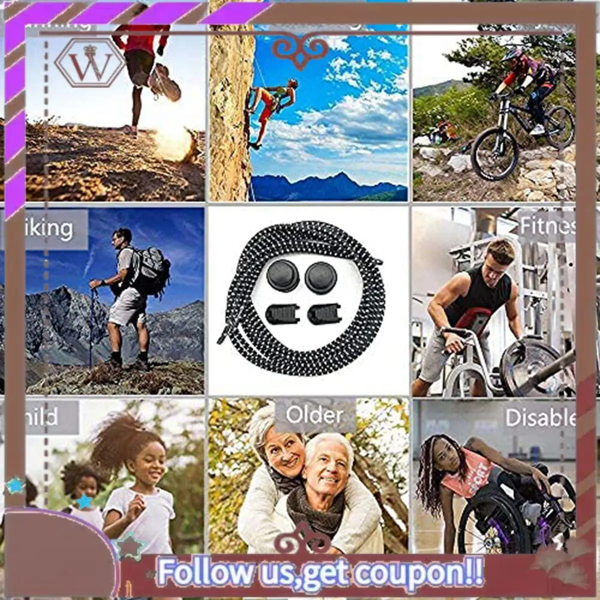 A95D-5 Pair No Tie Shoe Laces Reflective Elastic Lock Shoe Laces Elastic Cord Sports Laces One Size Fits All Adult And Kids Shoe