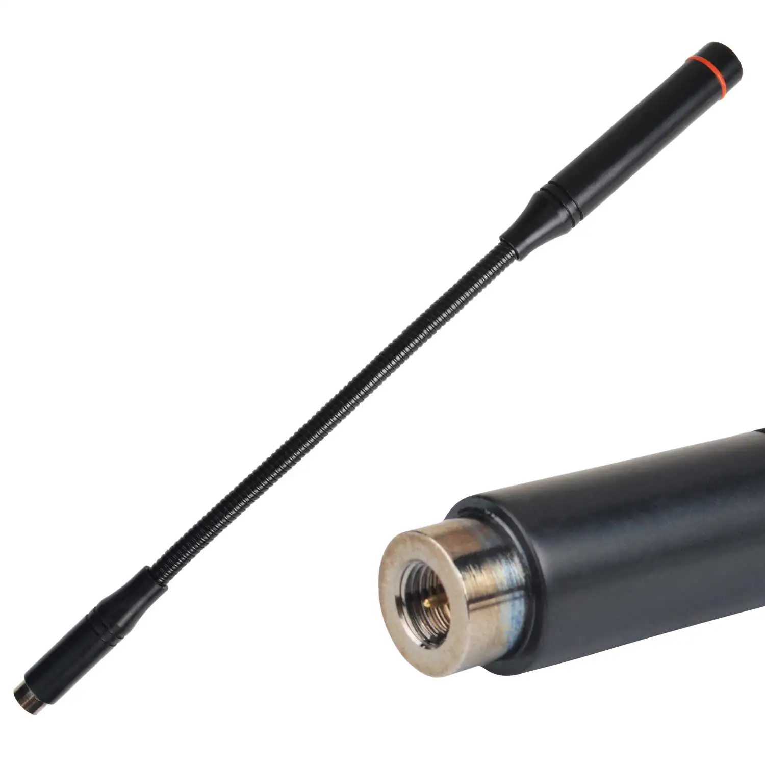 12.8inch Goose Tube Flexible Tactical VHF UHF Dual Band Walkie Talkie Antenna 144/430MHz 20W 3.8dBi SMA-F/SMA-M/BNC Connectors