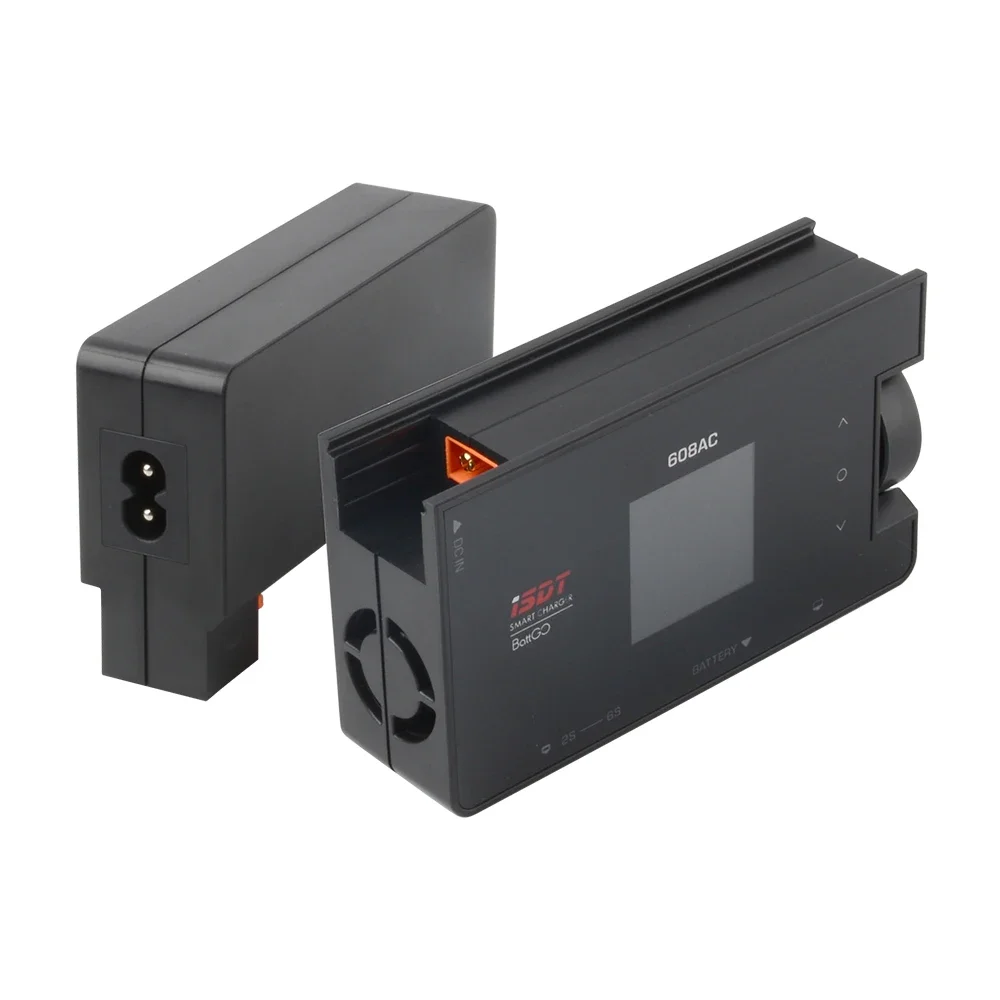 ISDT 608AC AC 50W DC 200W Caricatore/scaricatore a bilanciamento rapido Batteria intelligente BattGo con alimentatore staccabile per LiFe LiPo Lilon