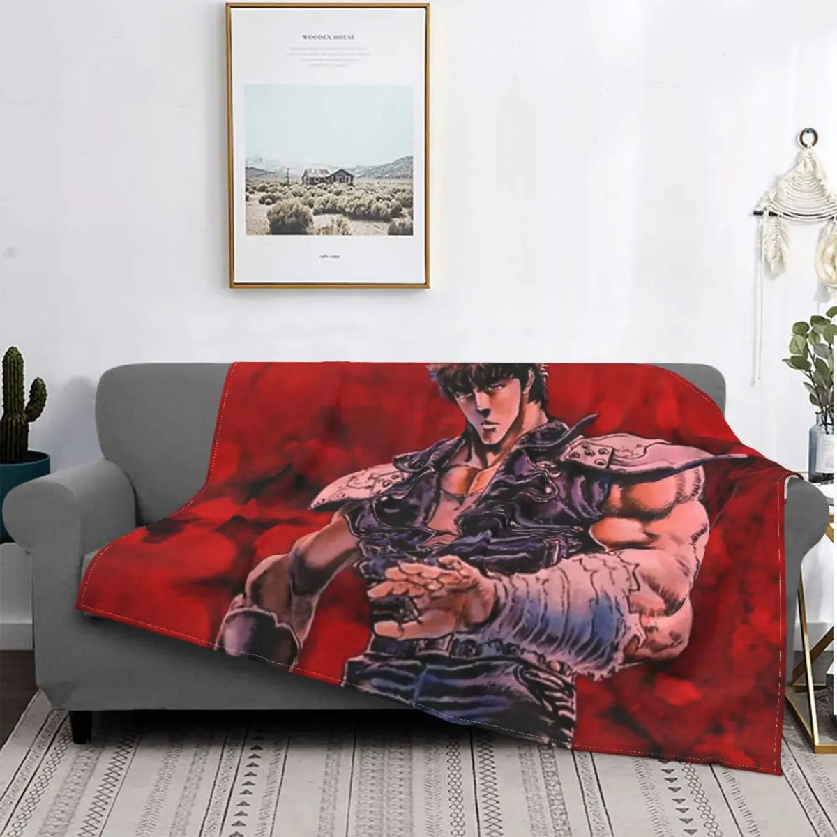 Hokuto No Ken Blanket Fleece All Season Survivor Cute Super Warm Throw Blankets For Bedding Outdoor Bedspreads