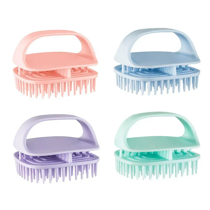 Silikonowa szczotka do włosów do użytku domowego, szczotka do masażu skóry głowy, szczotka do włosów do użytku na sucho i na mokro, ręczna szczotka do włosów.