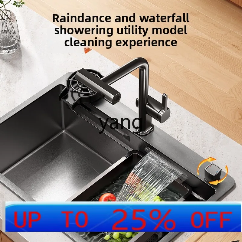 Lmm stainless steel nano large single slot kitchen washing basin middle and lower basin on the counter