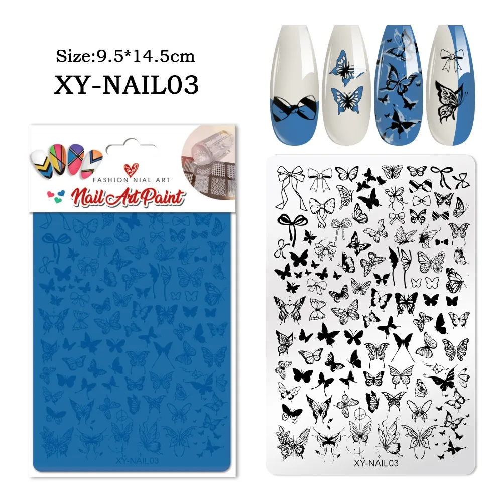 NEW Stainless Steel Nail Printing Plate Reusable Manicure Nail Art Stencil DIY Stamp Tool Nail Salon