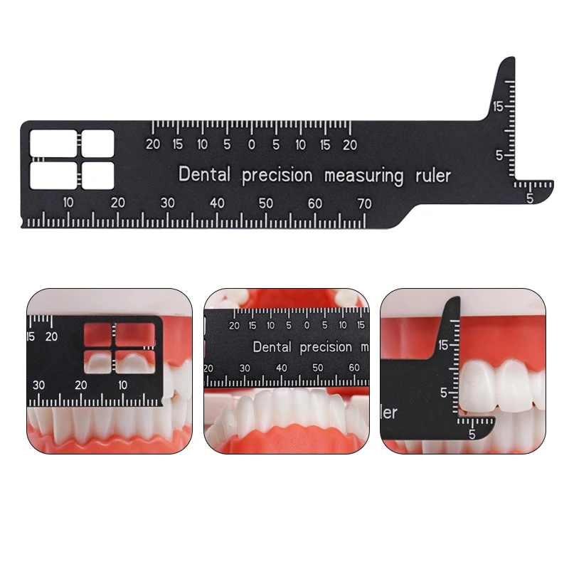 1pc Dental Precision Measuring Ruler - Double-Sided Scale, Aluminum, Multi-Function Endodontic Tool for Medical & Lab Use
