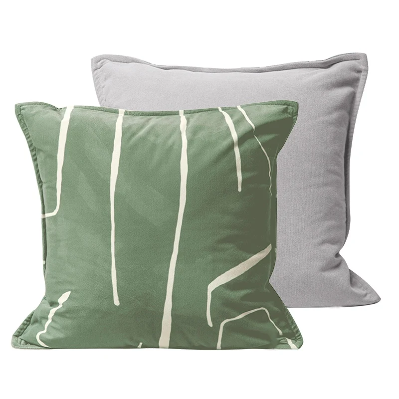 

Green Pillows White Geometric Cushion Case Modern Decorative Pillow Cover For Sofa Chair 45x45 Luxury Home Decorations